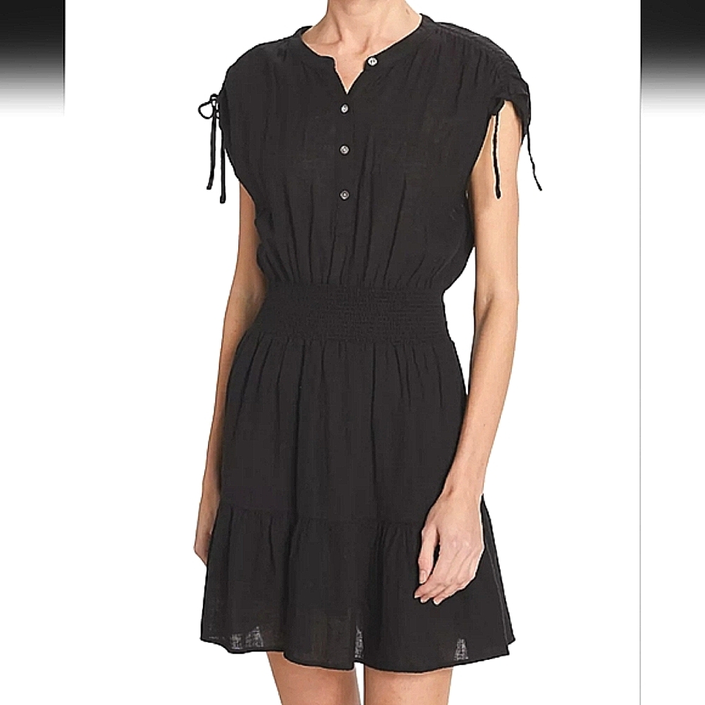 Samina Linen-Blend Minidress Beach Boho Gift Party Neutral Spring Summer Travel